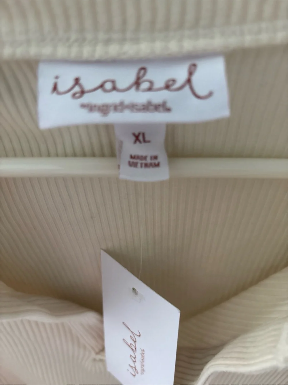 Isabel Long-Sleeve Ribbed Crop Top in Cream